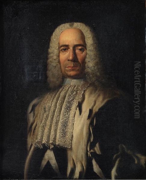 Portrait Of Manuel Pinto Da Fonseca, 68th Prince And Grand Master Of The Sovereign Military Order Of Malta, Bust-length, In An Ermine Trimmed Robe by Antoine de Favray