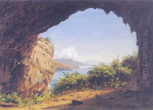 Grotta Di Madre, Capri Oil Painting - Thomas Fearnley