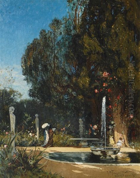 In The Park Of The Villa D'este by Hans Peter Feddersen the Younger