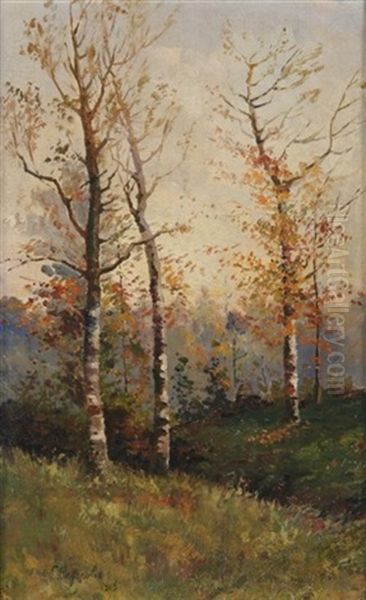 Birch Trees In Autumn by Sergei Fedorov