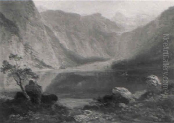 Der Obersee (bei Berchtesgaden) by Ferdinand Feldhuetter