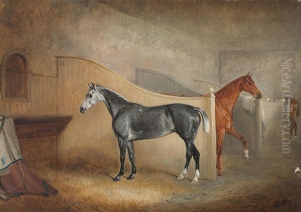 A Grey Horse In A Stable by Claude Lorraine Ferneley