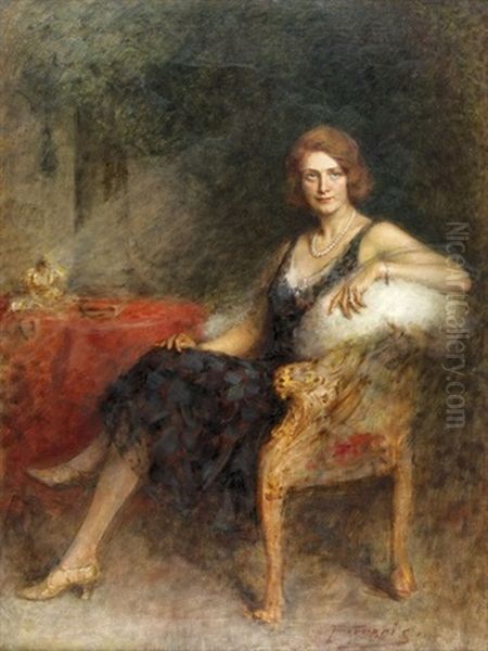 Portrat Einer Eleganten Dame by Arthur von Ferraris