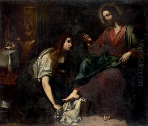 Le Christ Chez Marthe Et Marie by Domenico Fiasella