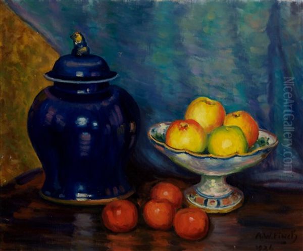 Still-life With A Pot And Fruit by Alfred William (Willy) Finch