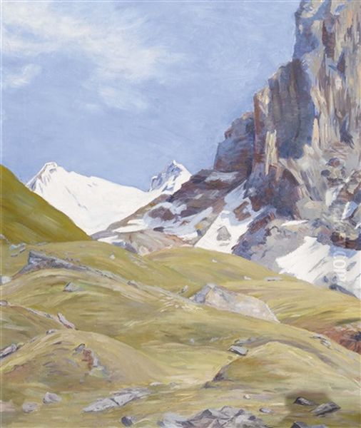 Riffelhorn Mit Monte Rosa by Waldemar Theophil Fink