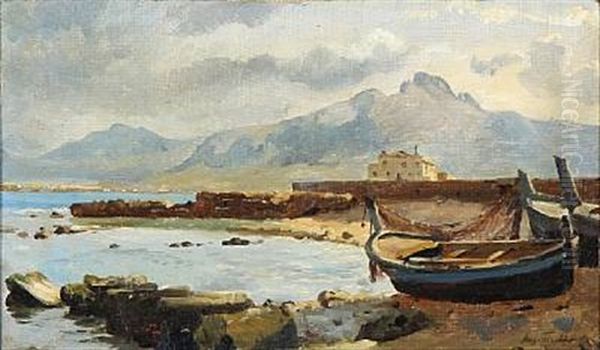 Coastal Scape From Southern Europe by August Fischer