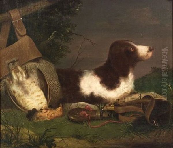 Portrait Of A Hunting Dog by Alvan Fisher