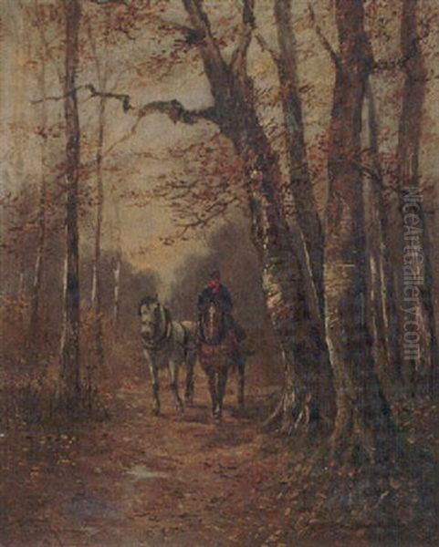 Horses And Rider by Hugo Anton Fisher