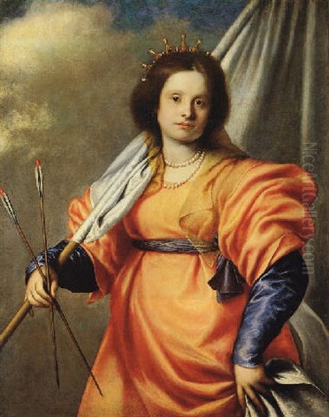 Portrait Of A Lady As Saint Ursula by Girolamo Forabosco