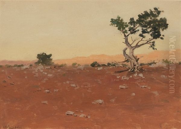 Desert Landscape With Tree by Lockwood de Forest