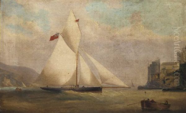 A Racing Cutter Tacking Across The Mouth Of The Dart by James Haughton Forrest