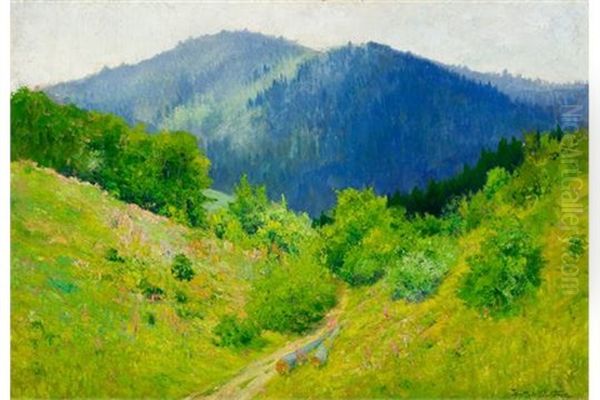 Thuringer Berglandschaft by Berthold Paul Foerster