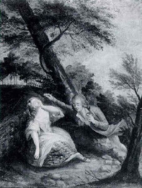 A Dalliance In The Forest by Alexandre-Evariste Fragonard