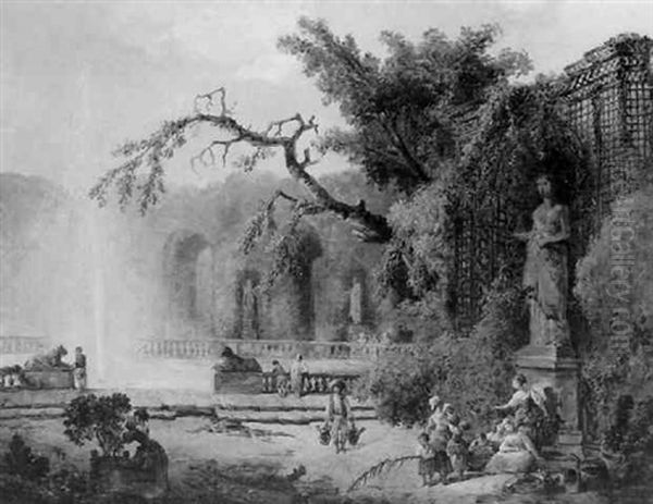 A Scene In A Palace Park by Jean-Honore Fragonard