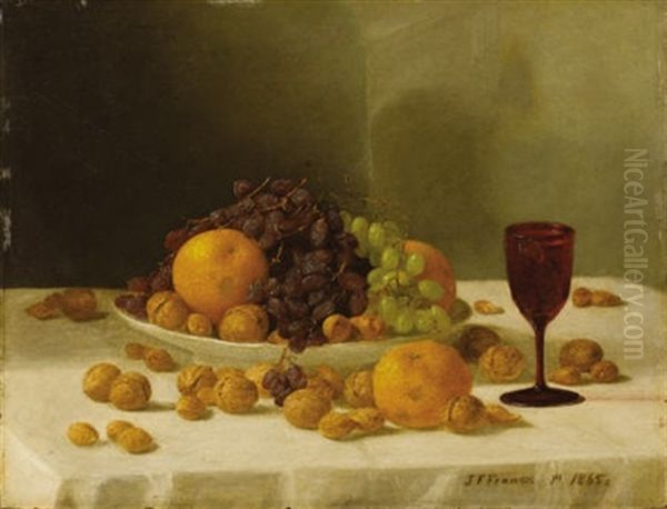 Still Life With Fruits And Nuts by John F. Francis