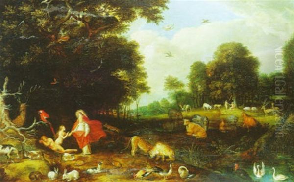 Adam Et Eve Au Paradis by Frans Francken III