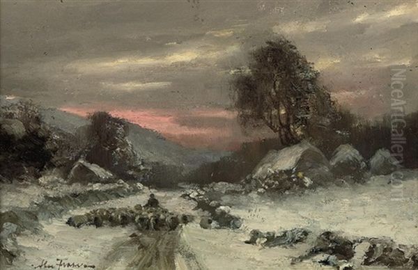 A Winter's Evening, Near Park by Alexander Fraser the Younger