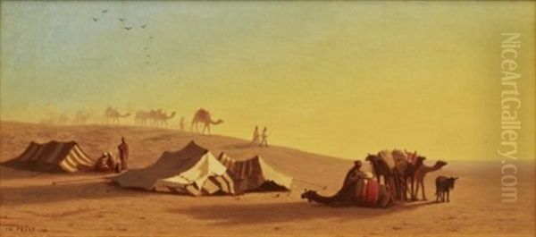 A Halt In The Desert by Charles Theodore (Frere Bey) Frere