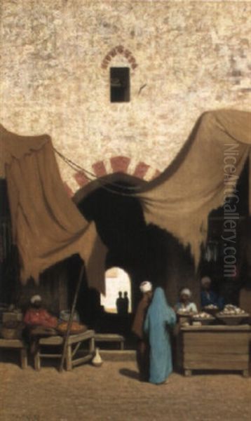 Arab Market Place by Charles Theodore (Frere Bey) Frere