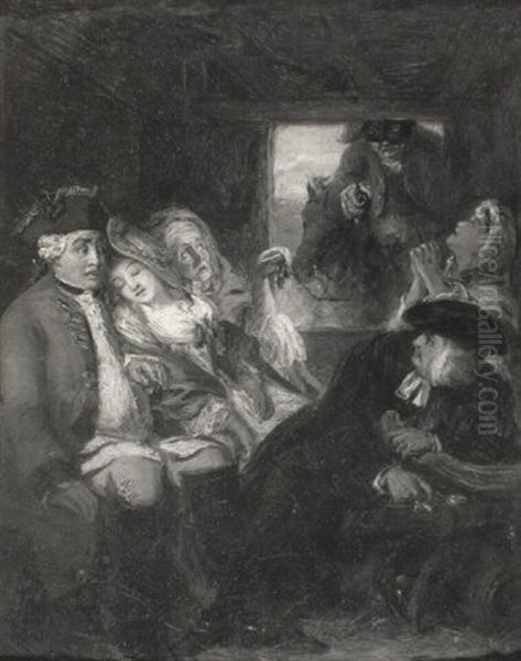 A Stage Coach Adventure, Bagshot Heath, A Sketch by William Powell Frith