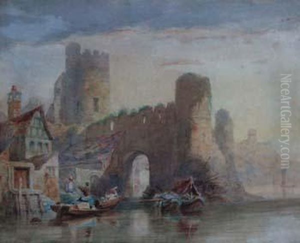 A Castle On The Rhine by Samuel Austin