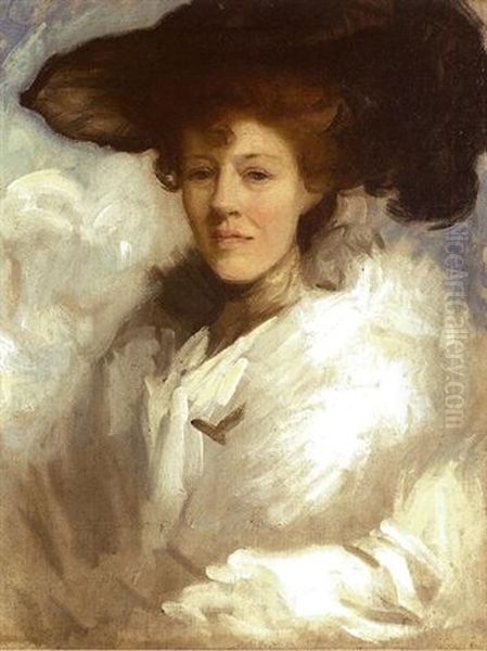 Portrait Of The Artist's Wife, Later Dame Katherine Furse, G.b.e., R.r.c. by Charles Wellington Furse