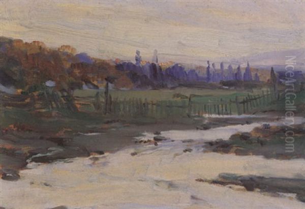 Au Crepuscule, Baie St. Paul by Clarence Alphonse Gagnon