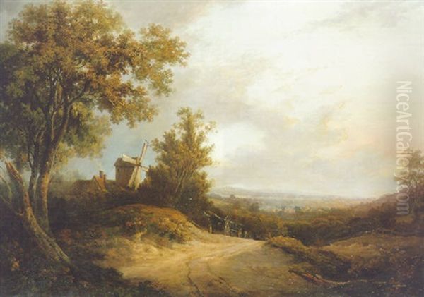 An Extensive Landscape With A Lumber Cart On A Path by Thomas Gainsborough