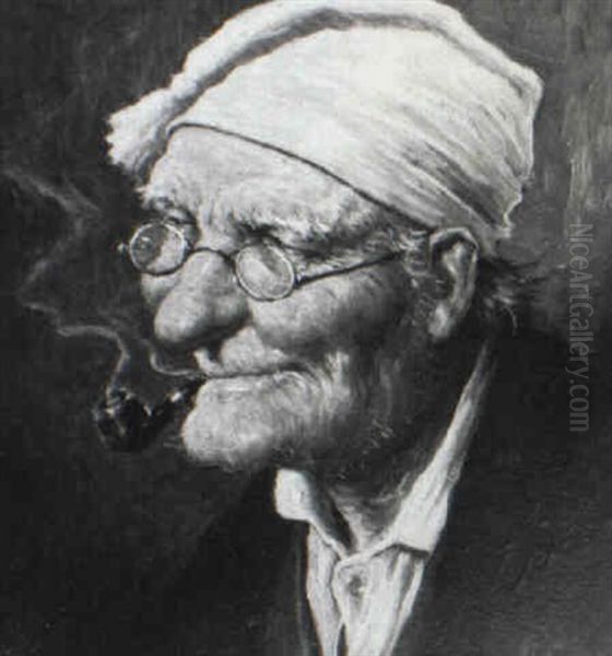 Man Smoking A Pipe by Max Gaisser