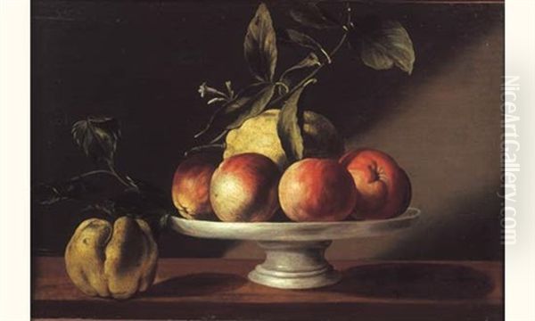 Nature Morte Au Plat De Fruits Pose Sur Un Entablement by Fede Galizia