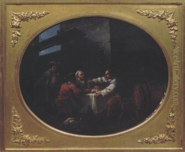 Scene De Beuverie Dans Une Ecurie by Jacques Gamelin