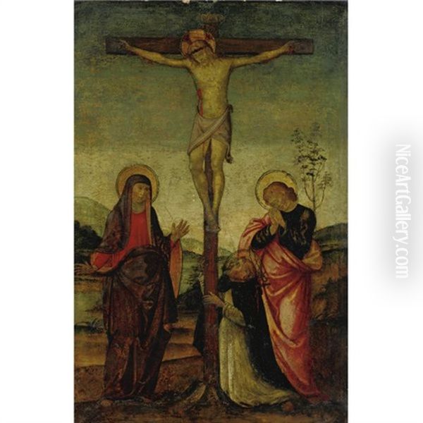 Crucifixion With Mary And Saints by Raffaelino del Garbo