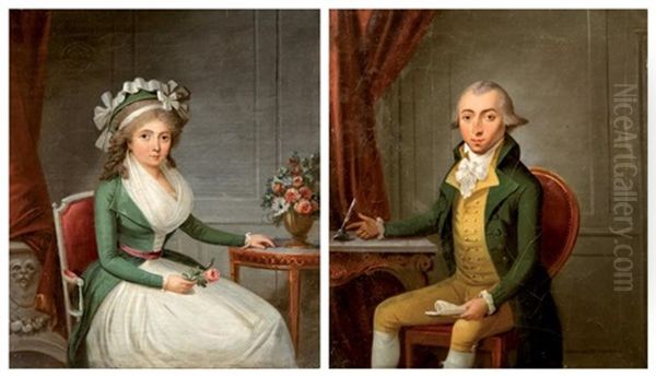 Portraits De Monsieur Et Madame Montaiglon (2 Works) by Michel Garnier