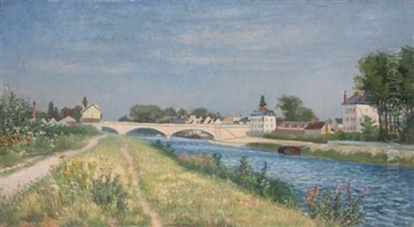 Le Pont De Pierre A Lagny-sur-marne by Leo Gausson