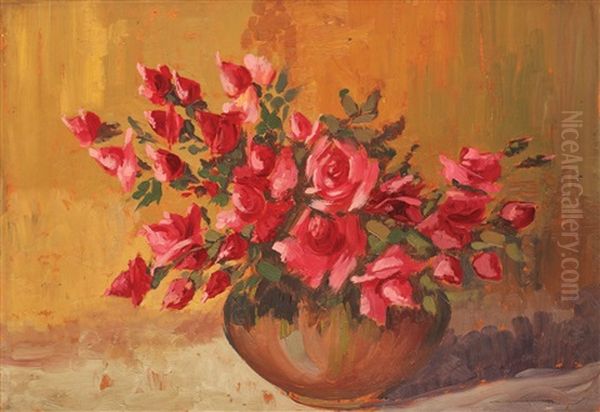 Vase With Roses by Marin H. Georgescu