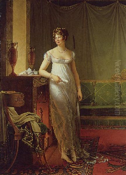 Portrait Of Catherine Worlee, Princesse De Talleyrand-perigord by Francois Pascal Simon Gerard