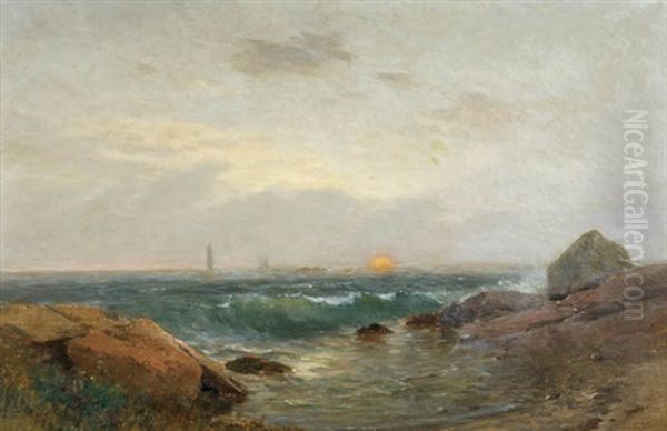 Seascape At Sundown (isle Of Shoals?) by Samuel Lancaster Gerry