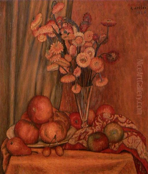 Fruit And Everlasting Flowers by Mark Gertler