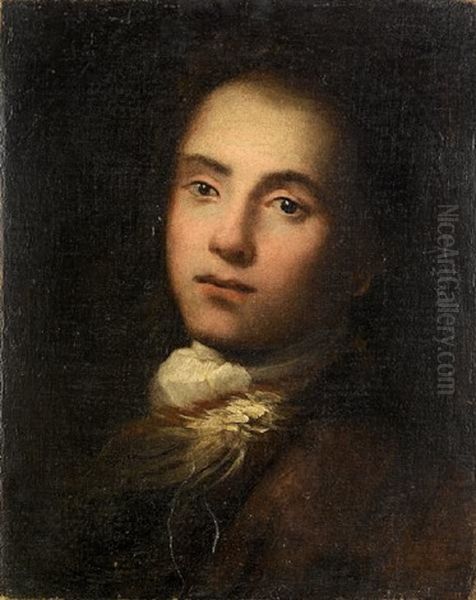 Portrait Of A Young Boy, In A Purple Coat With A White Cravat by Vittore Giuseppe Ghislandi (Fra' Galgario)