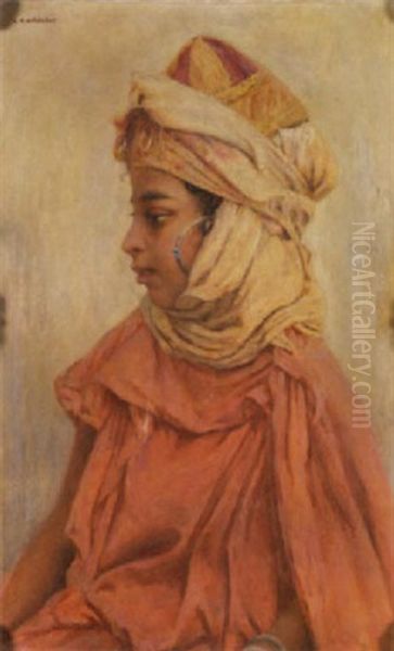 A Portrait Of An Arab Girl by Louis Auguste Girardot