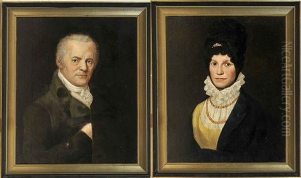 Portrait Eines Herrschaftlichen Biedermeier - Paares (pair) by Gotthelf Leberecht Glaeser