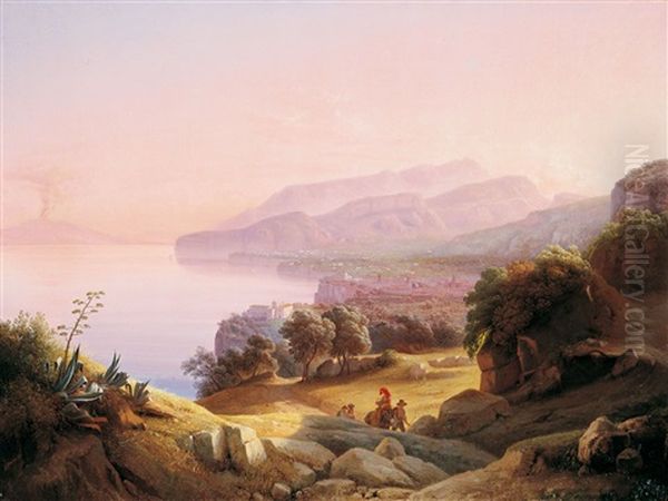 Blick Auf Die Kuste Bei Amalfi by Johann Georg Gmelin