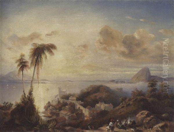 The Bay Of Rio De Janeiro, Looking From Santa Teresa Over The Gloria, The Sugar Loaf Beyond by Anton Goering