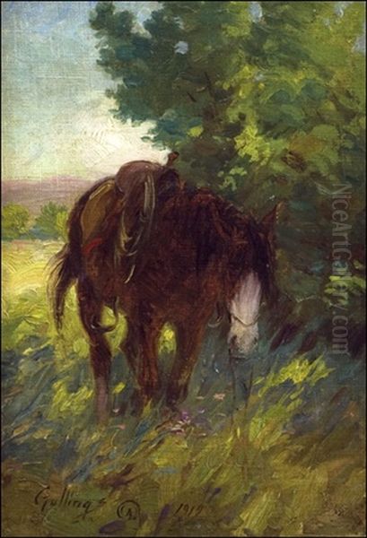 Saddled Horse by Elling William Gollings