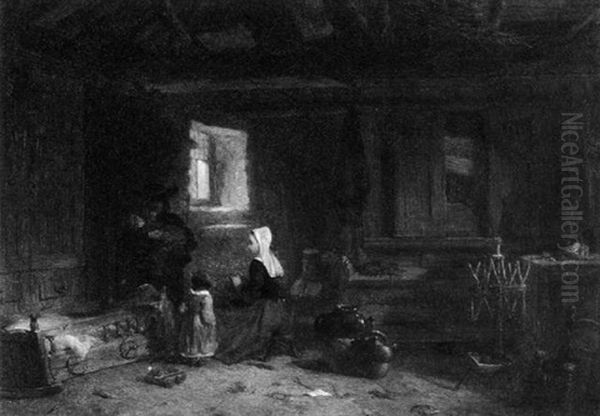 Junge Familie In Der Stube by Edward Angelo Goodall