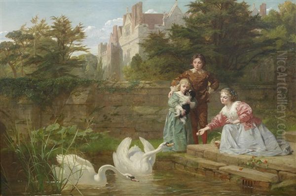 Feeding The Swans by Frederick Goodall