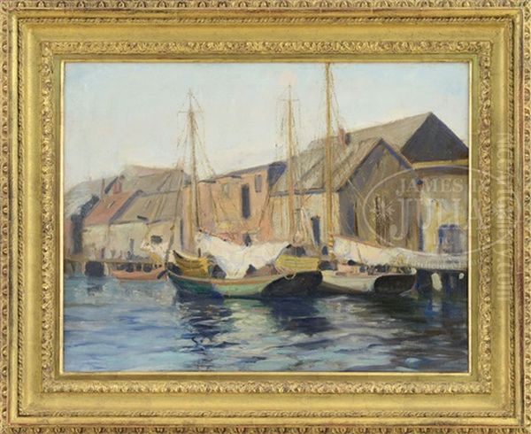 T-wharf In Boston Harbor by Arthur Clifton Goodwin