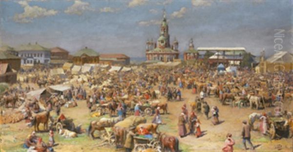 The Market In Mozhajsk by Ivan Lavrentievich Gorokhov