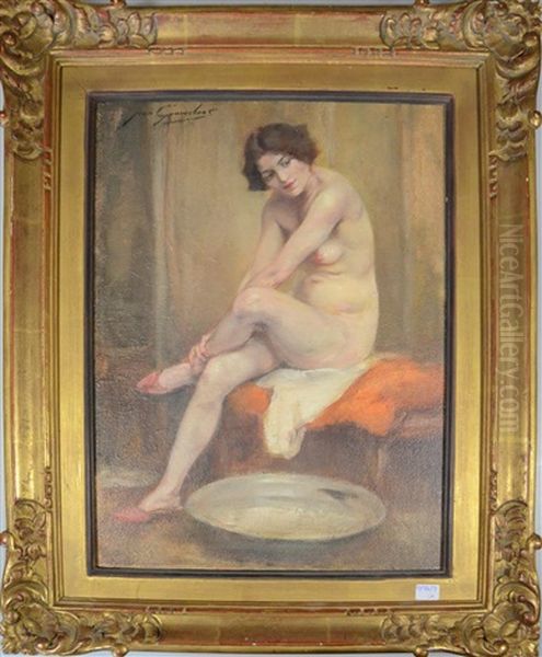 La Preparation Au Bain by Jean Leon Henri Gouweloos